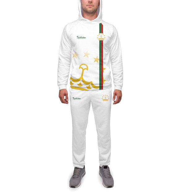 Мужской спортивный костюм с изображением Tajikistan цвета Белый