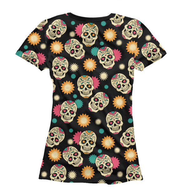Футболка для девочек с изображением День мёртвых, Мексика цвета Белый
