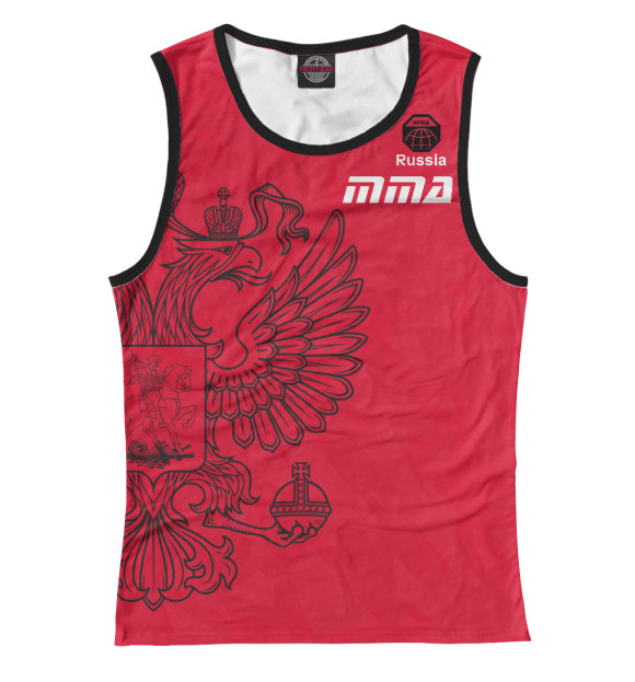 Майка для девочки с притом Россия ММА цвета Белый Майка для девочки с изображением Россия ММА цвета Белый