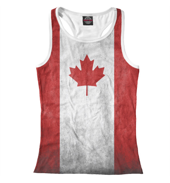 Женская майка-борцовка с изображением Флаг Канады цвета Белый