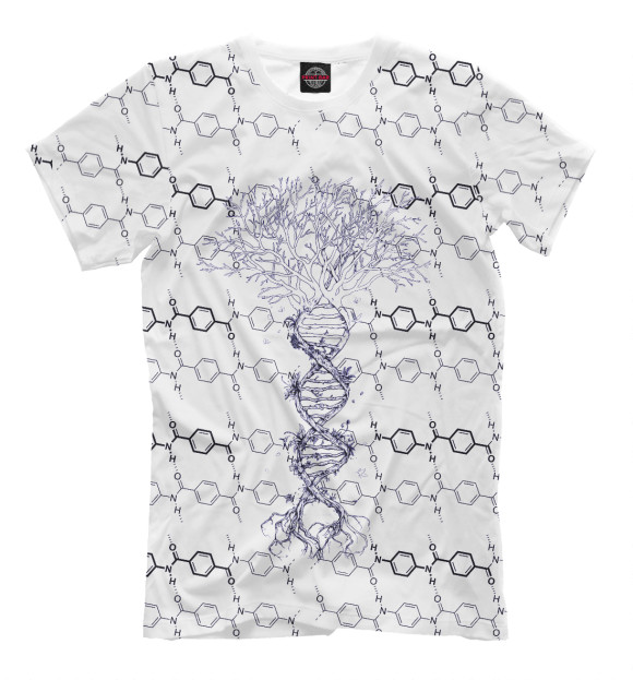 Мужская футболка с изображением DNA цвета Молочно-белый