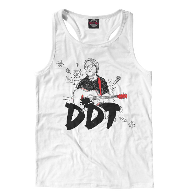 Мужская майка-борцовка с изображением ДДТ цвета Белый