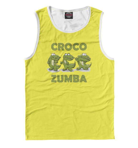 Мужская майка с изображением Croco zumba цвета Белый