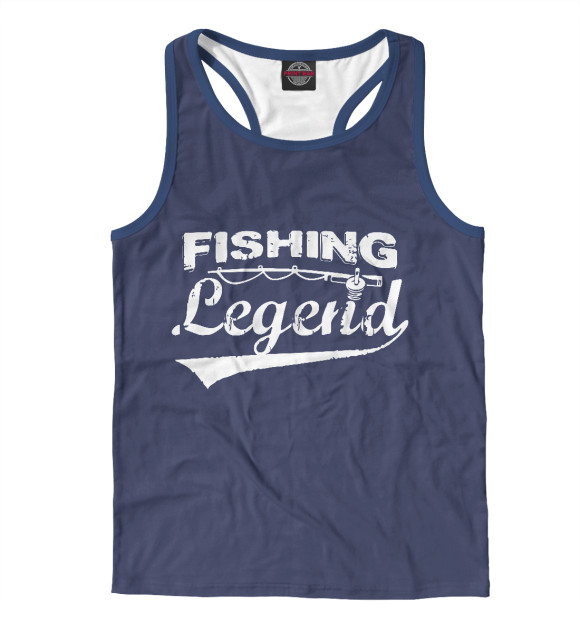 Мужская майка-борцовка с изображением Fishing legend цвета Белый