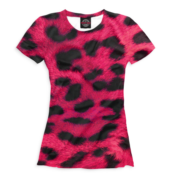 Женская футболка с изображением Леопард цвета Белый