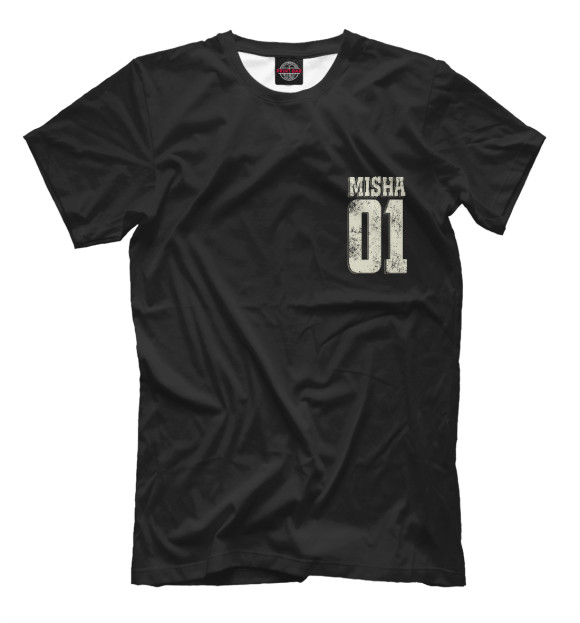 Мужская футболка с изображением Миша 01 цвета Черный