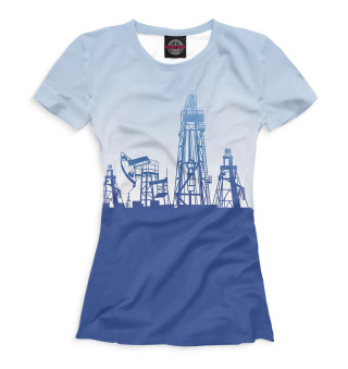 Женская футболка Нефтедобыча