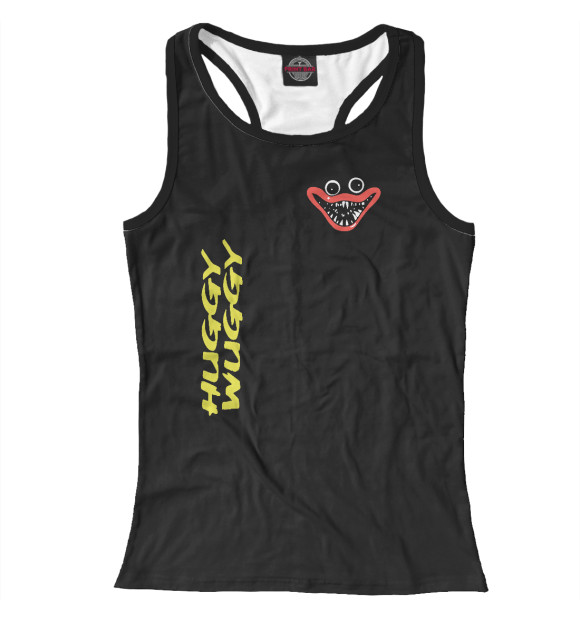 Женская майка-борцовка с притом Poppy Playtime цвета Белый Женская майка-борцовка с изображением Poppy Playtime цвета Белый