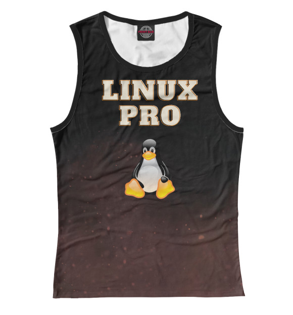 Женская майка с изображением Linux Pro цвета Белый