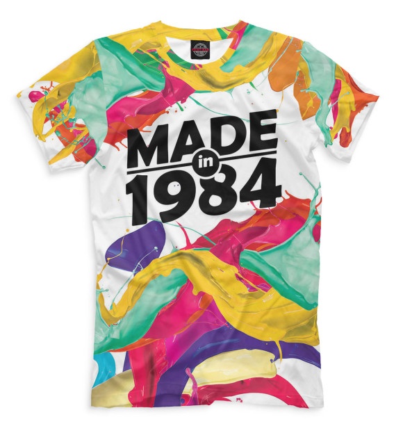 Мужская футболка с изображением Made in 1984 цвета Молочно-белый