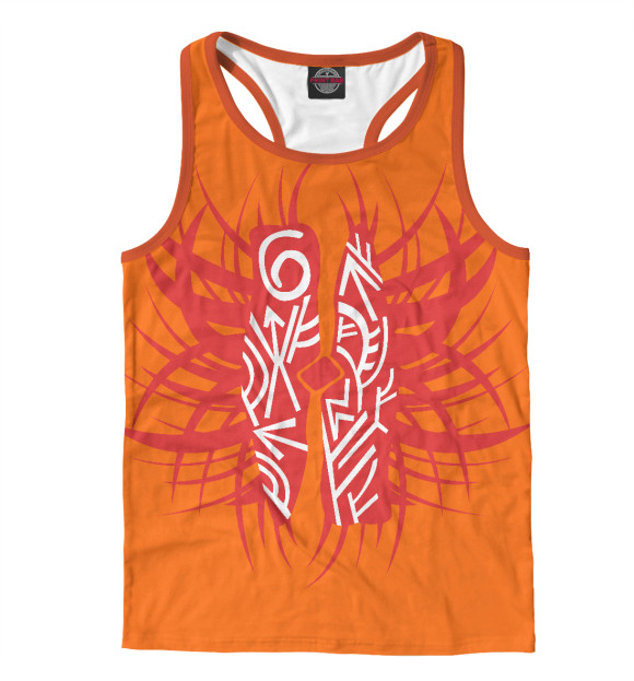 Мужская майка-борцовка с изображением Рунный свет. цвета Белый