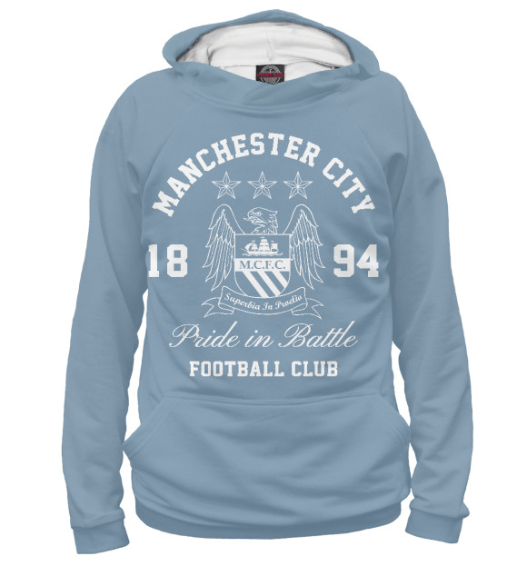 Женское худи с изображением Manchester City цвета Белый