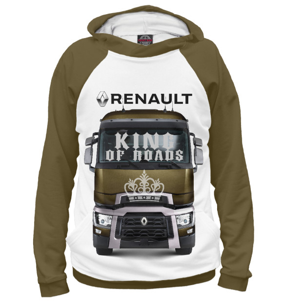Женское худи с изображением RENAULT - король дорог цвета Белый