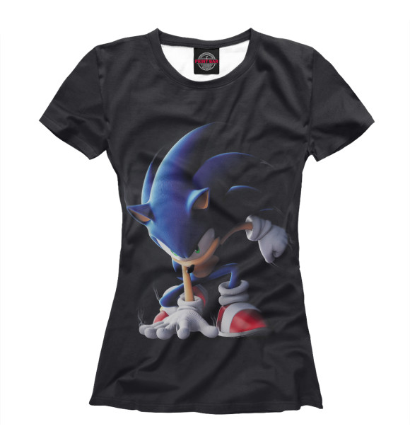 Женская футболка с изображением Sonic цвета Белый