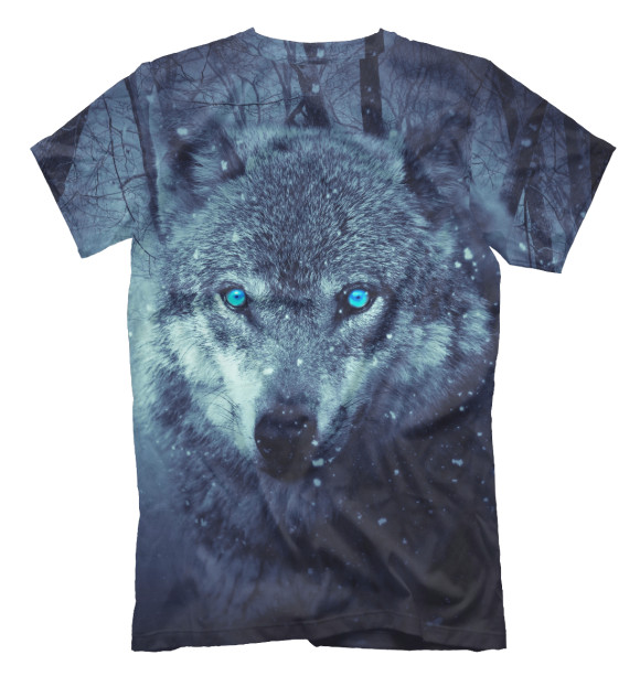 Мужская футболка с изображением Взгляд волка цвета Белый