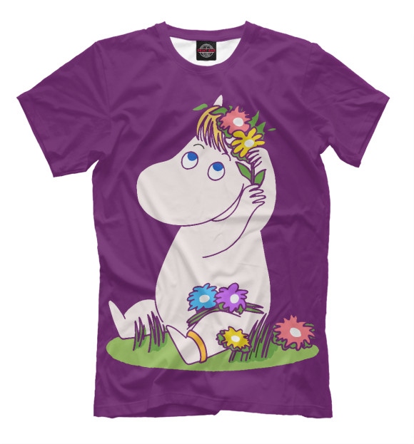 Мужская футболка с изображением Муми-тролль цвета Фиолетовый