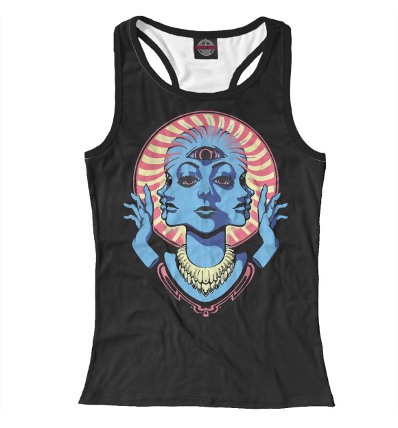 Женская майка-борцовка с изображением Психоделика цвета Белый