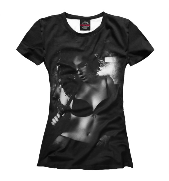 Футболка для девочек с изображением Девушка с кальяном цвета Белый