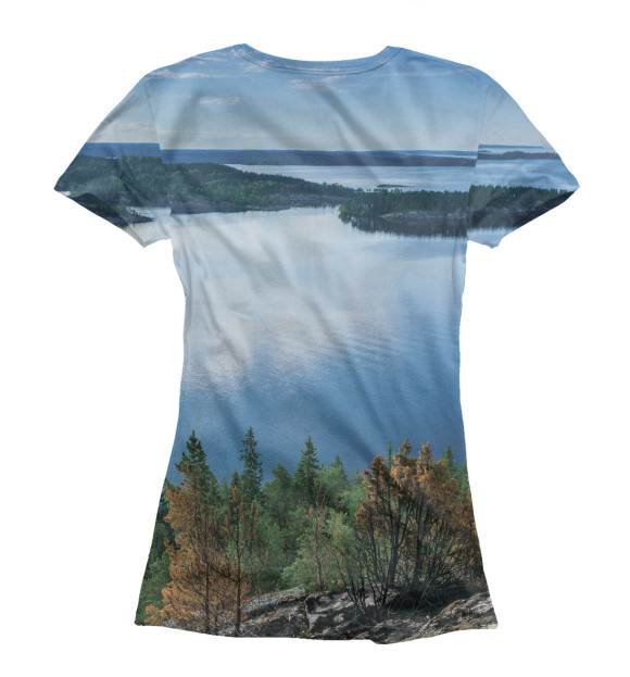 Женская футболка с изображением Острова Ладоги цвета Белый