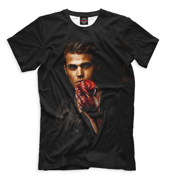 Мужская футболка с изображением Стефан Сальваторе цвета Черный