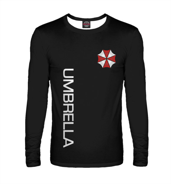 Мужской лонгслив с изображением Umbrella цвета Белый