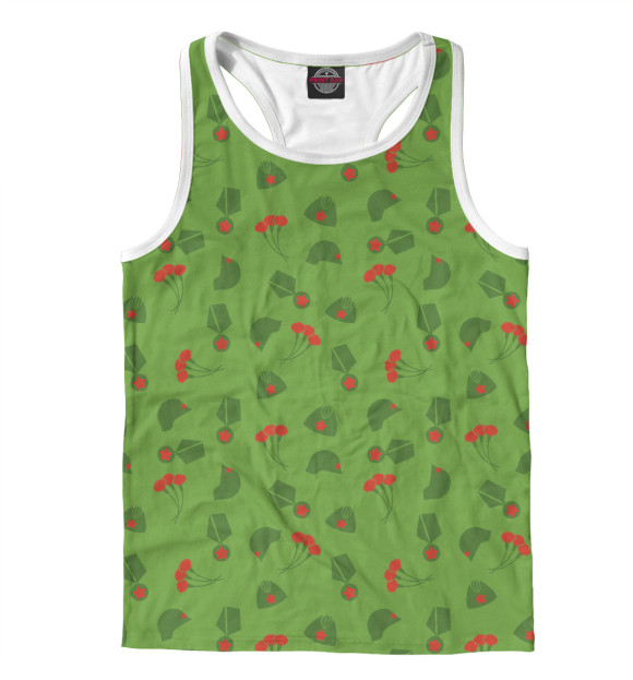 Мужская майка-борцовка с изображением День Победы! цвета Белый