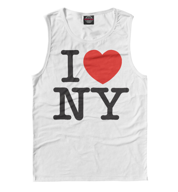 Мужская майка с изображением I Love New York цвета Белый