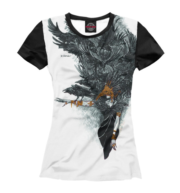 Женская футболка с изображением Crow Queen цвета Белый
