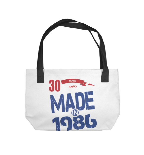 Пляжная сумка с изображением Рожденный 1986 цвета 