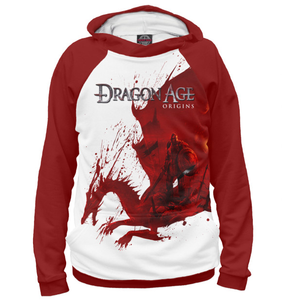 Худи для мальчика с изображением Dragon Age Origins цвета Белый