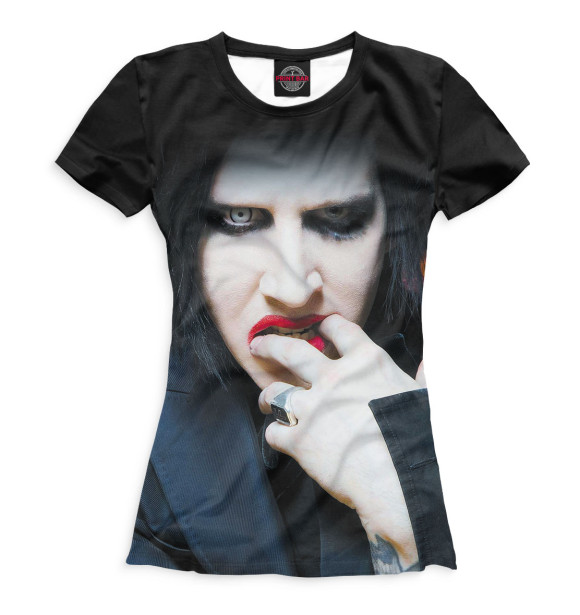 Женская футболка с изображением Marilyn Manson цвета Белый