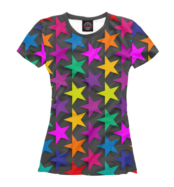 Женская футболка с изображением Stars цвета Белый