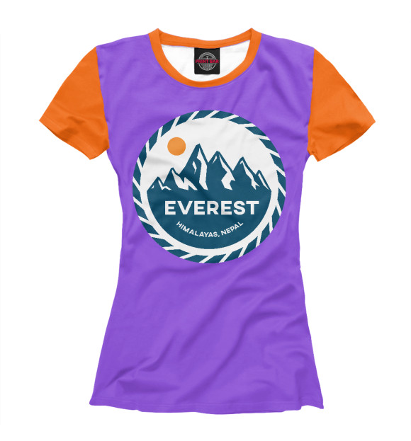 Женская футболка с изображением EVEREST цвета Белый