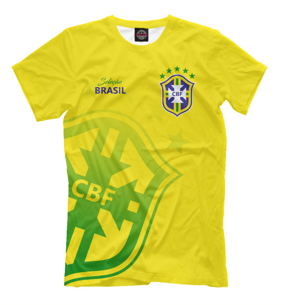 Мужская футболка с изображением Бразилия цвета Желтый