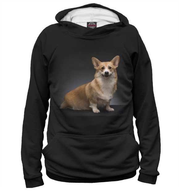 Женское худи с изображением Corgi dog цвета Белый