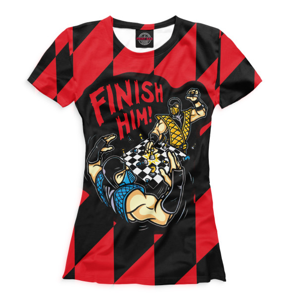 Женская футболка с изображением Finish him! цвета Белый