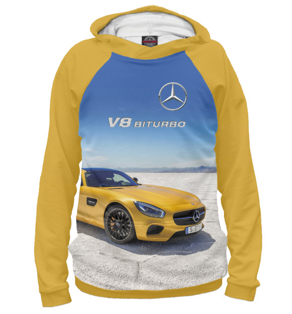 Женское худи с изображением V8 BITURBO цвета Белый