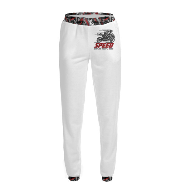 Женские спортивные штаны с изображением Скорость цвета Белый