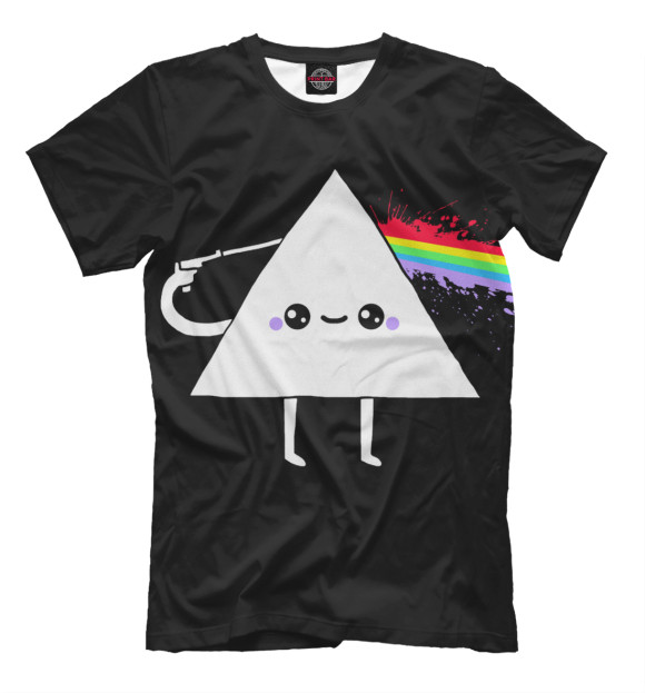 Мужская футболка с изображением Треугольничек цвета Черный