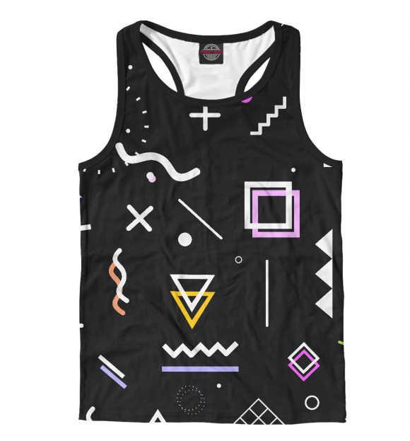 Мужская майка-борцовка с изображением школа цвета Белый