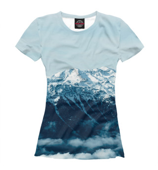 Женская футболка Заснеженные горы
