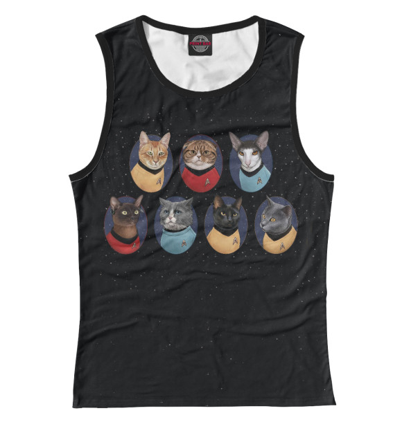 Майка для девочки с изображением Star Trek Cats цвета Белый