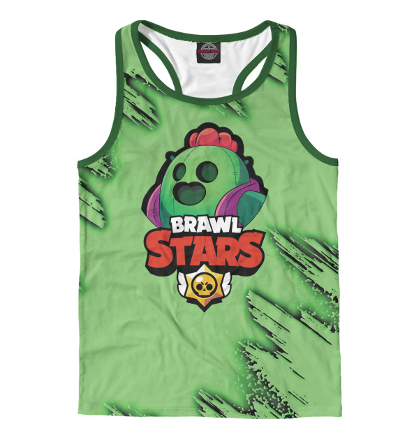 Мужская майка-борцовка с притом Brawl Stars цвета Белый Мужская майка-борцовка с изображением Brawl Stars цвета Белый