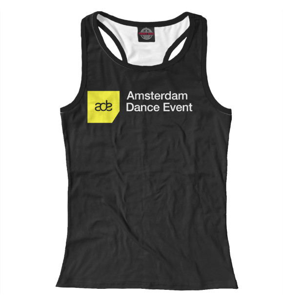 Женская майка-борцовка с изображением Amsterdam Dance Event цвета Белый