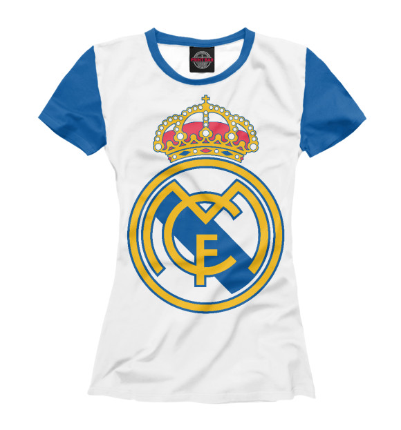 Женская футболка с изображением Реал Мадрид цвета Белый