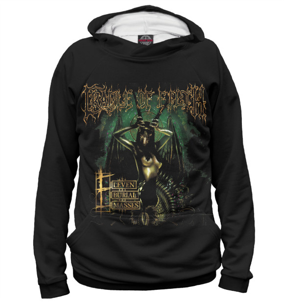 Женское худи с изображением Cradle of Filth: Eleven Burial Masses цвета Белый