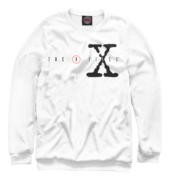 Мужской свитшот с изображением The X-Files logo цвета Белый