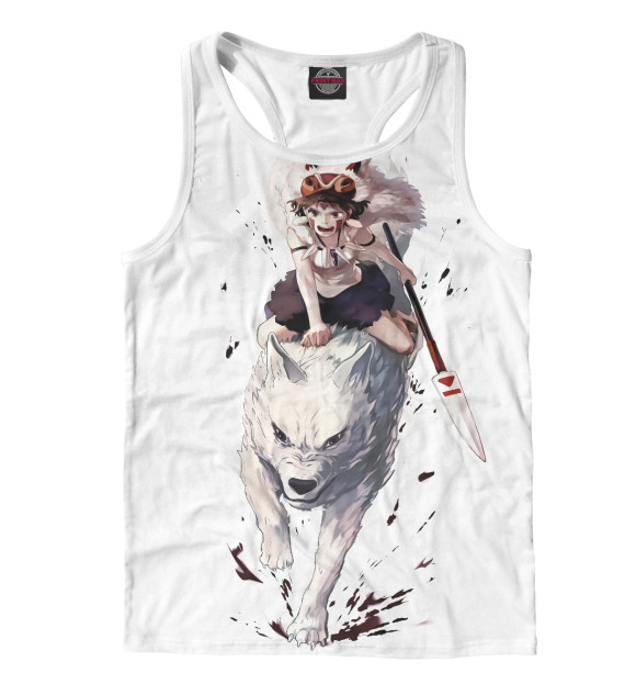 Мужская майка-борцовка с изображением Принцесса Мононоке цвета Белый