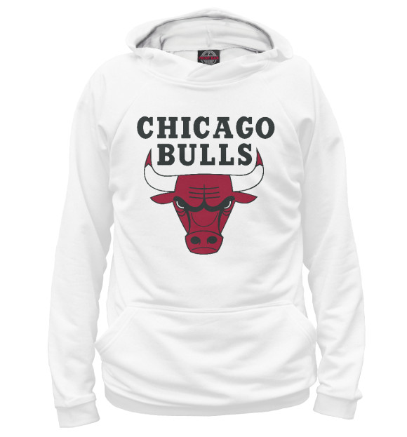 Мужское худи с изображением Chicago Bulls цвета Белый