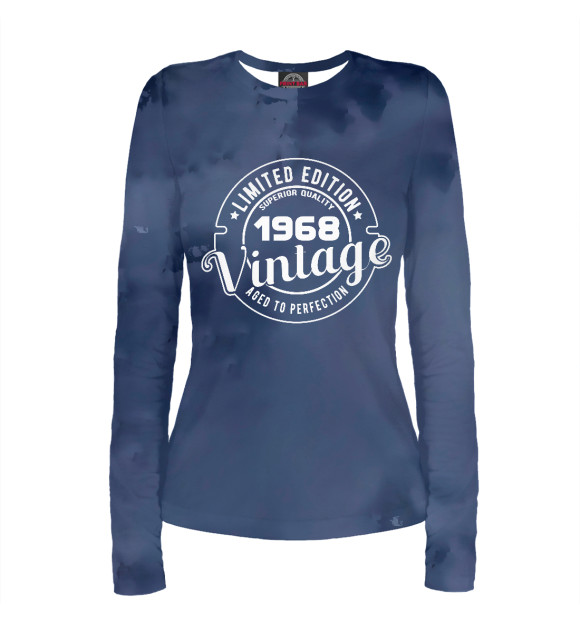 Женский лонгслив с изображением 1968 Vintage цвета Белый